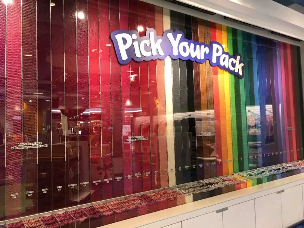 pick your pack at crayola experience