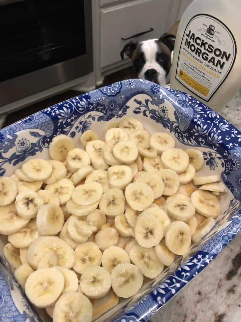 making the best ever banana pudding Sliced bananas