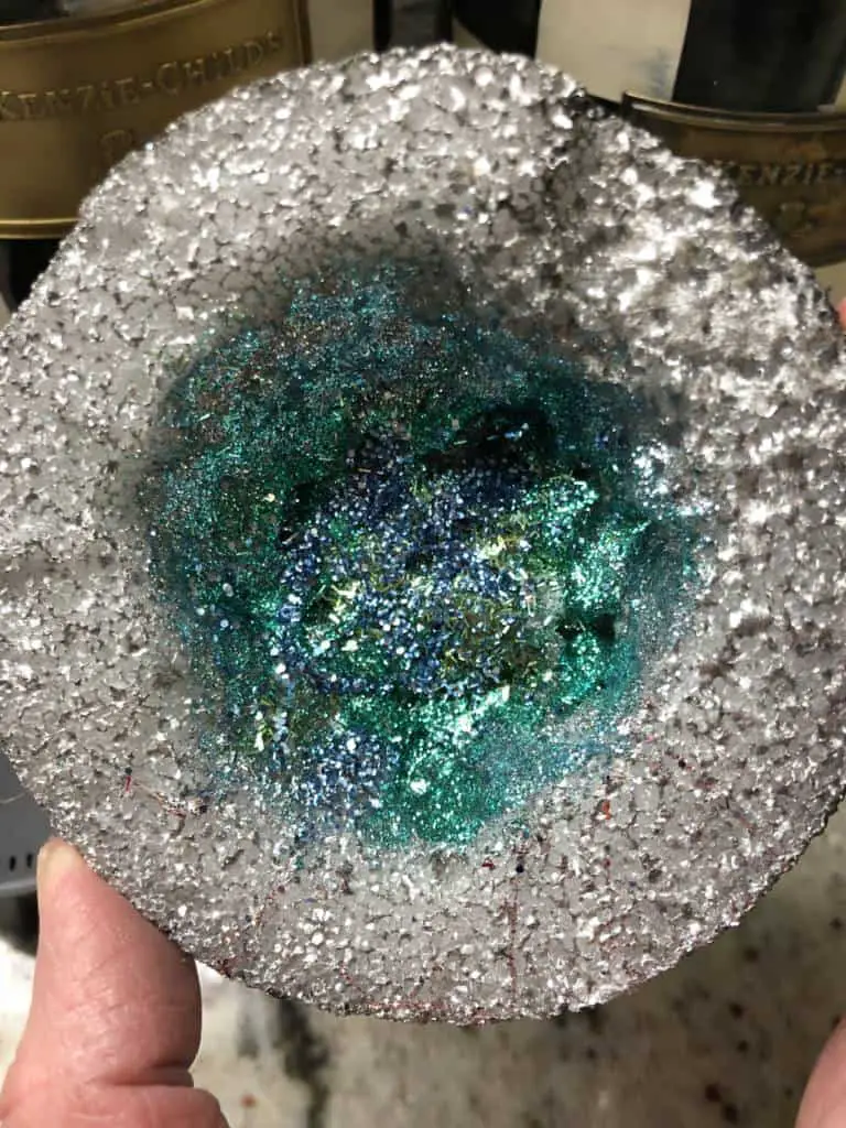 close up DIY blue geode