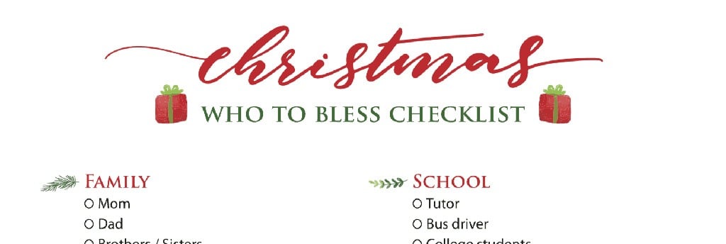Christmas gift checklist