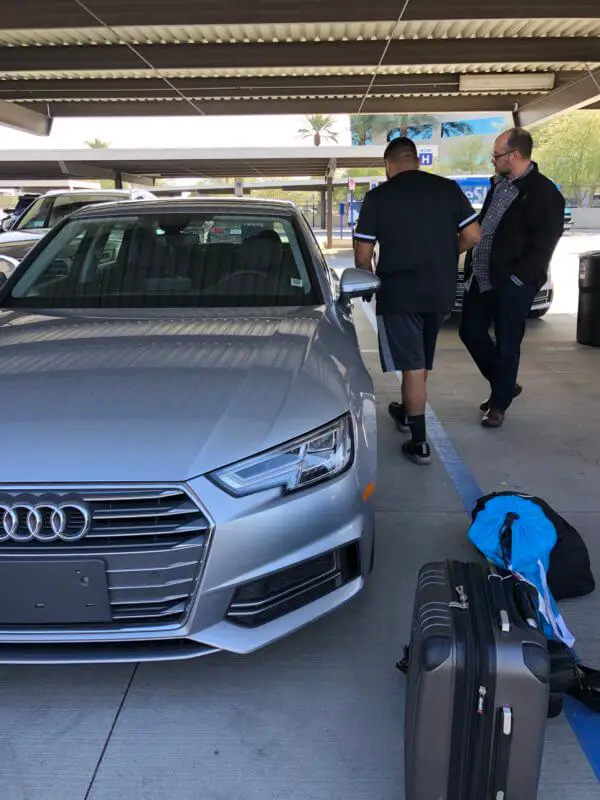 inspecting the silvercar by Audi 