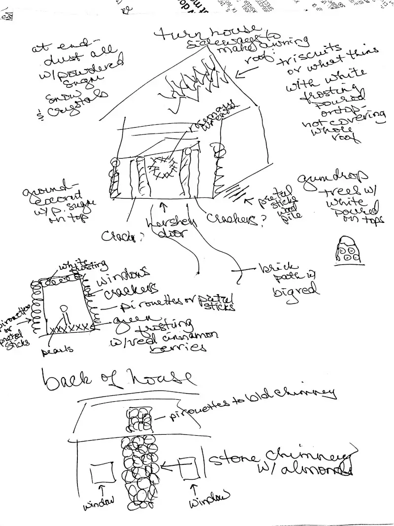 Gingerbread House Planning Sketch