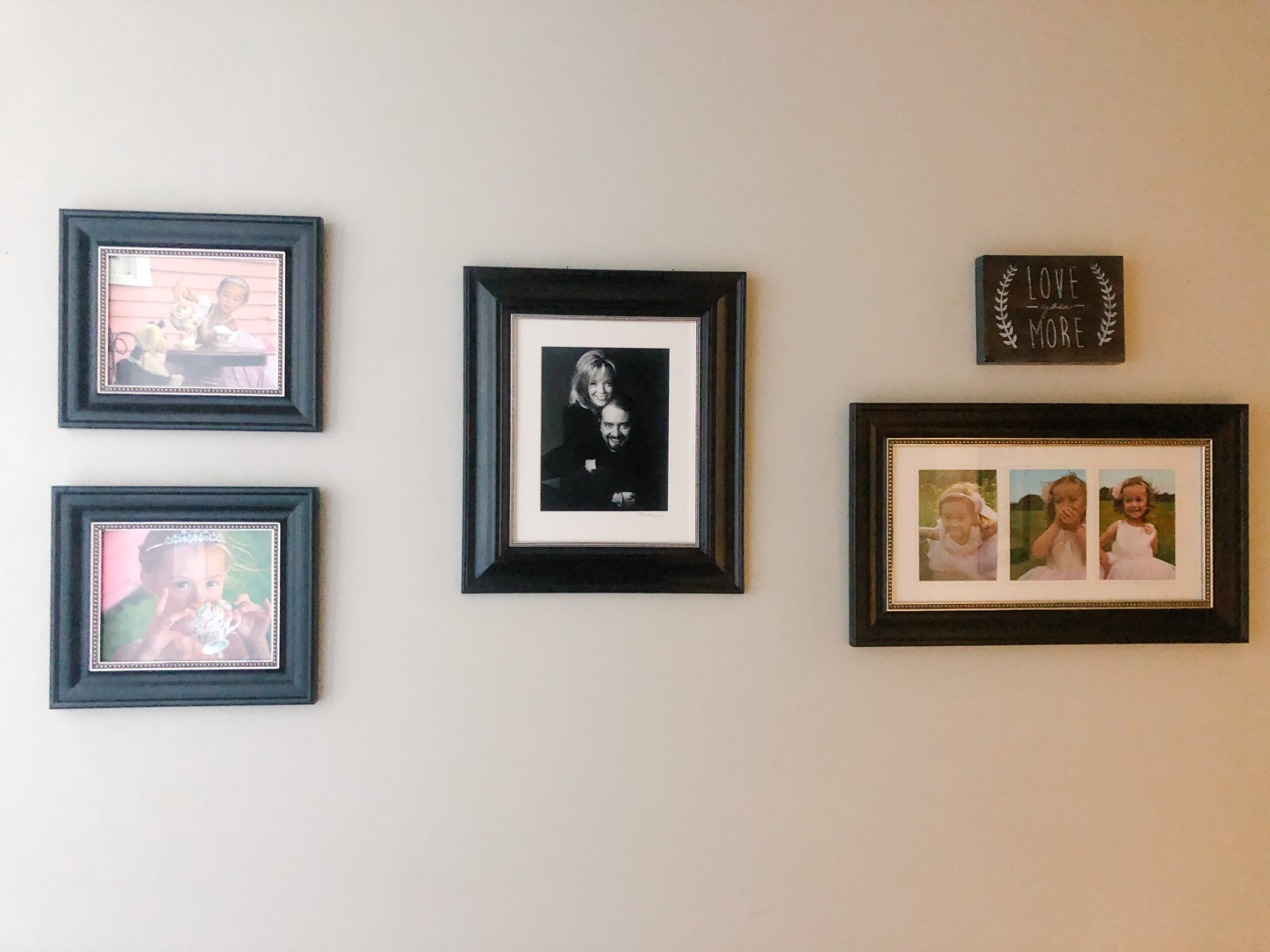 Gallery Wall photo gallery wall - different sizes