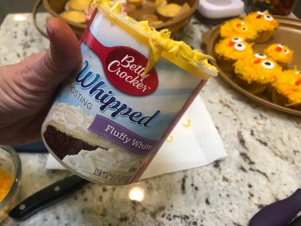 Whipped frosting for chick cupcakes