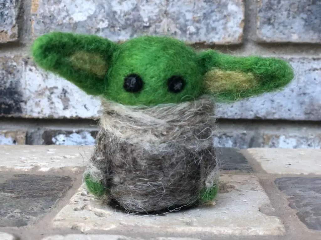 Needle felted Baby Yoda