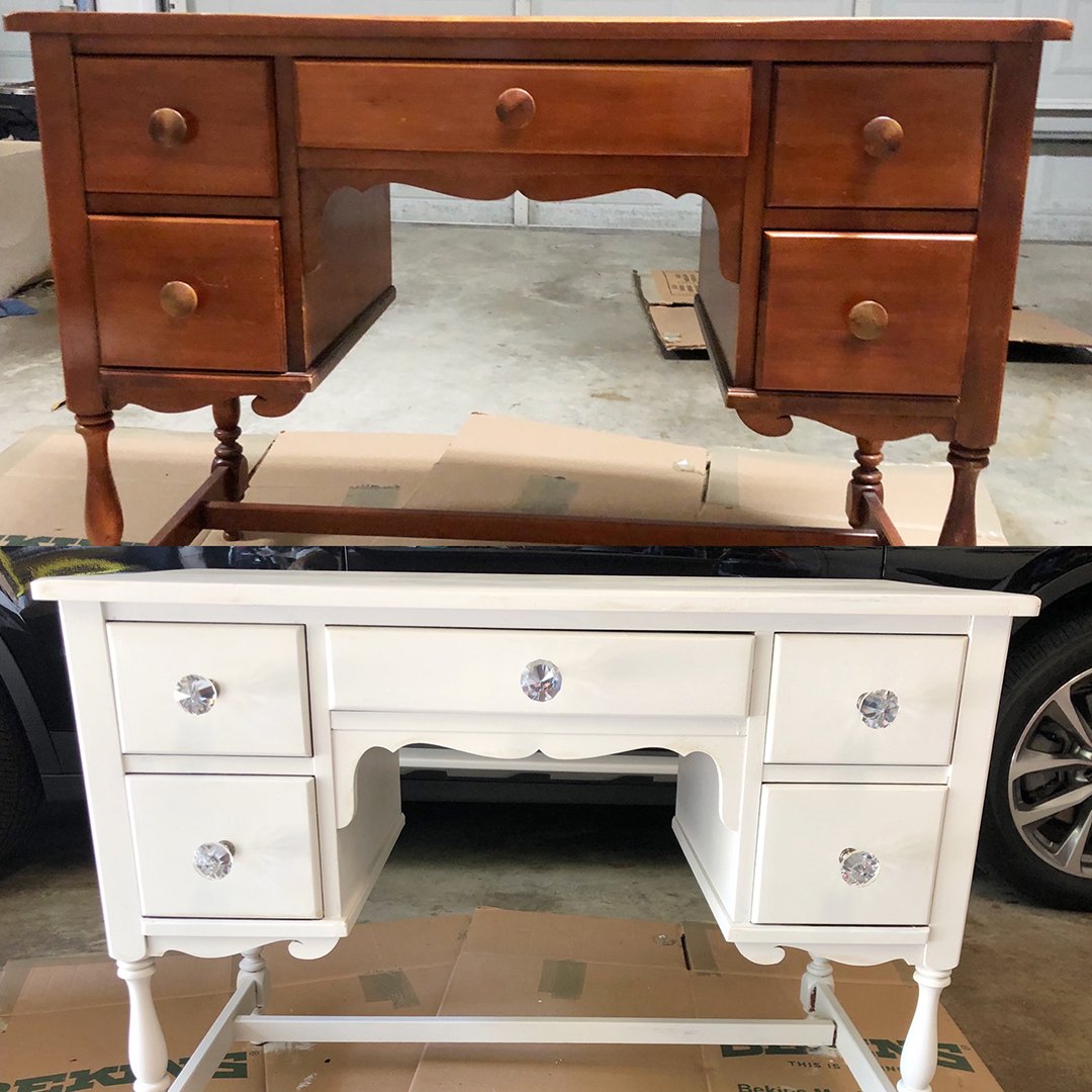 desk before and after