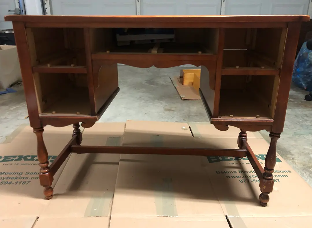 walnut desk no drawers frontview walnut desk no drawers frontview