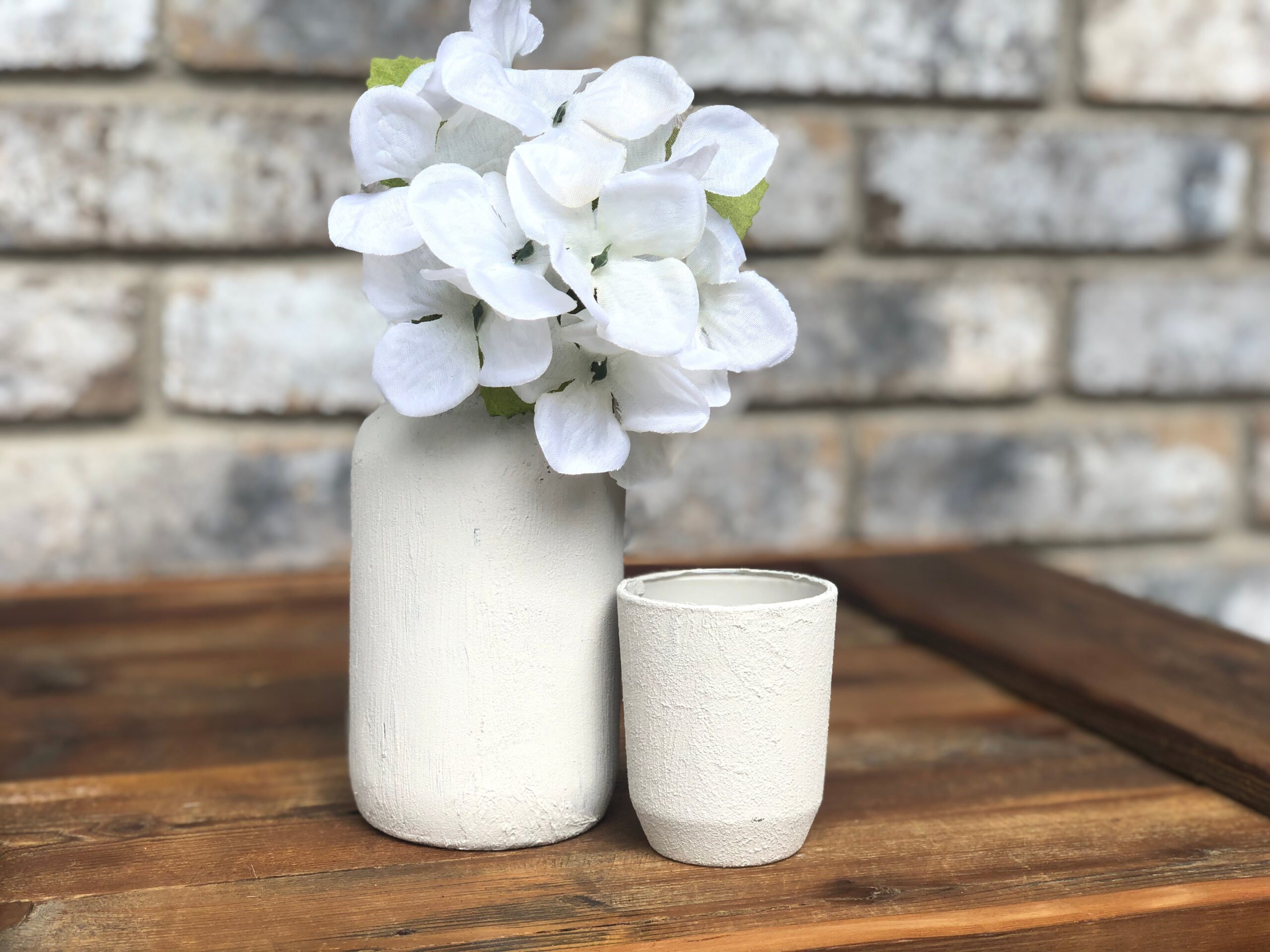 baking soda and paint cement pots