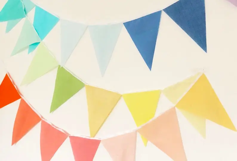 Vintage Green Bunting and Pennants