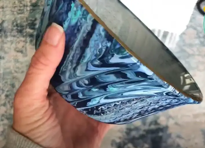 paint pour on glass bowl