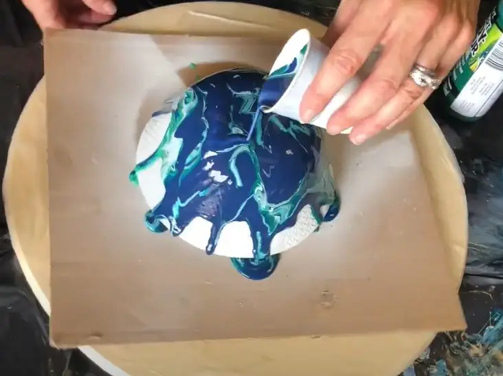 pouring paint