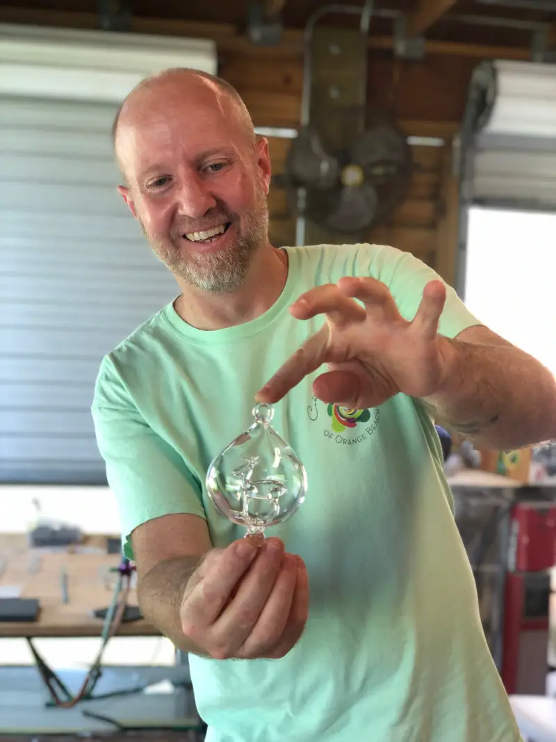glassblower Glassblower at Coastal Art center, Hot Shop