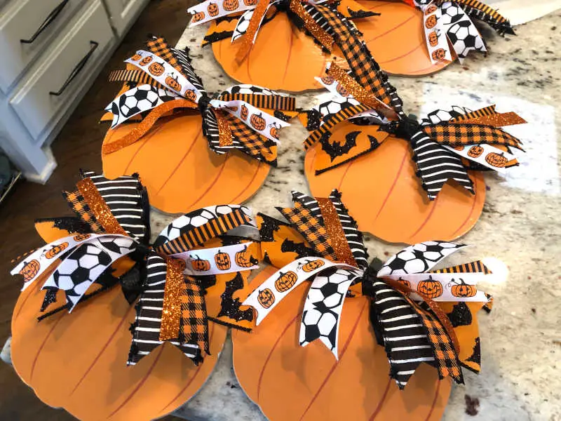 bases for pumpkin themed soccer locker decorations