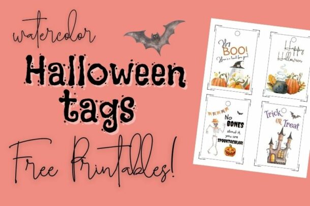 watercolor boo tags