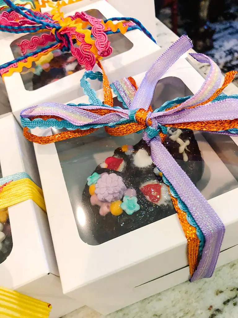 colorful ribbons on boxes colorful ribbons on boxes