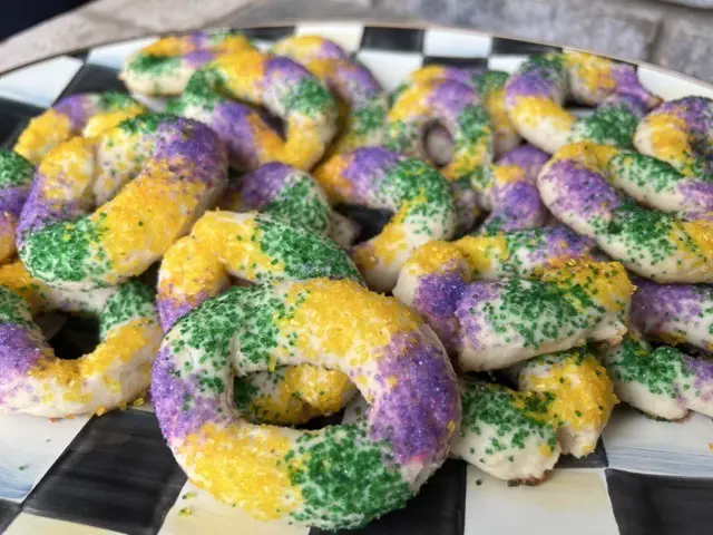 Mardi Gras Cream Cheese Cookies