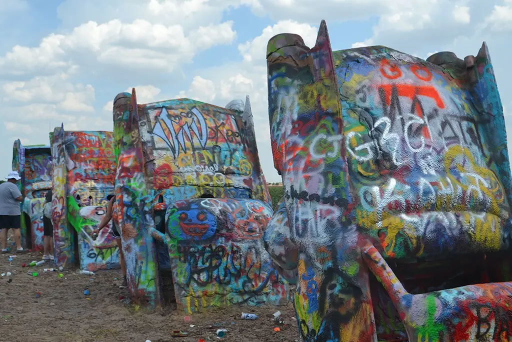 colorful cadillac installation visiting cadillac ranch